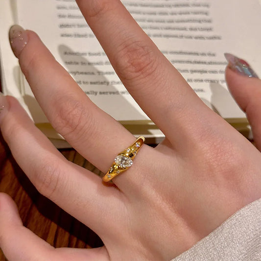 Sparkling Ellipse Zircon Ring For Women Couples