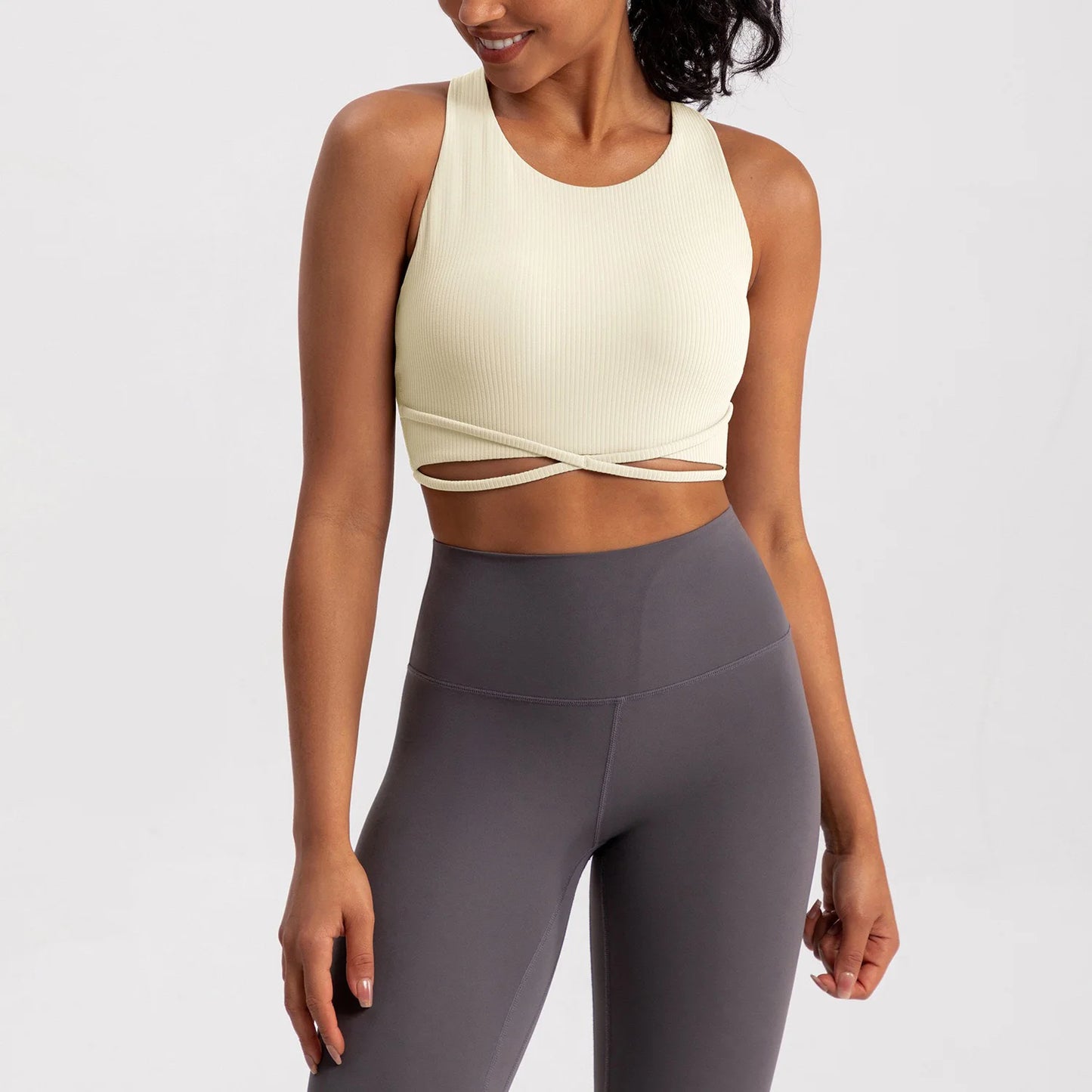 Yoga Tank Top Ribbed Fitness Yoga Underwear Women's Sports