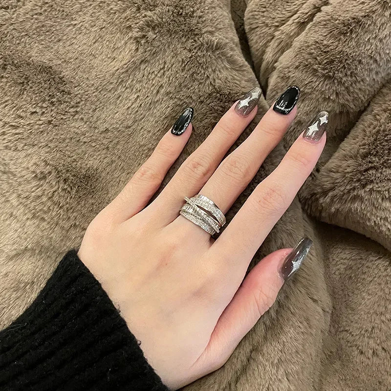Rhinestone Ring Multi-layer Winding Rings For Women