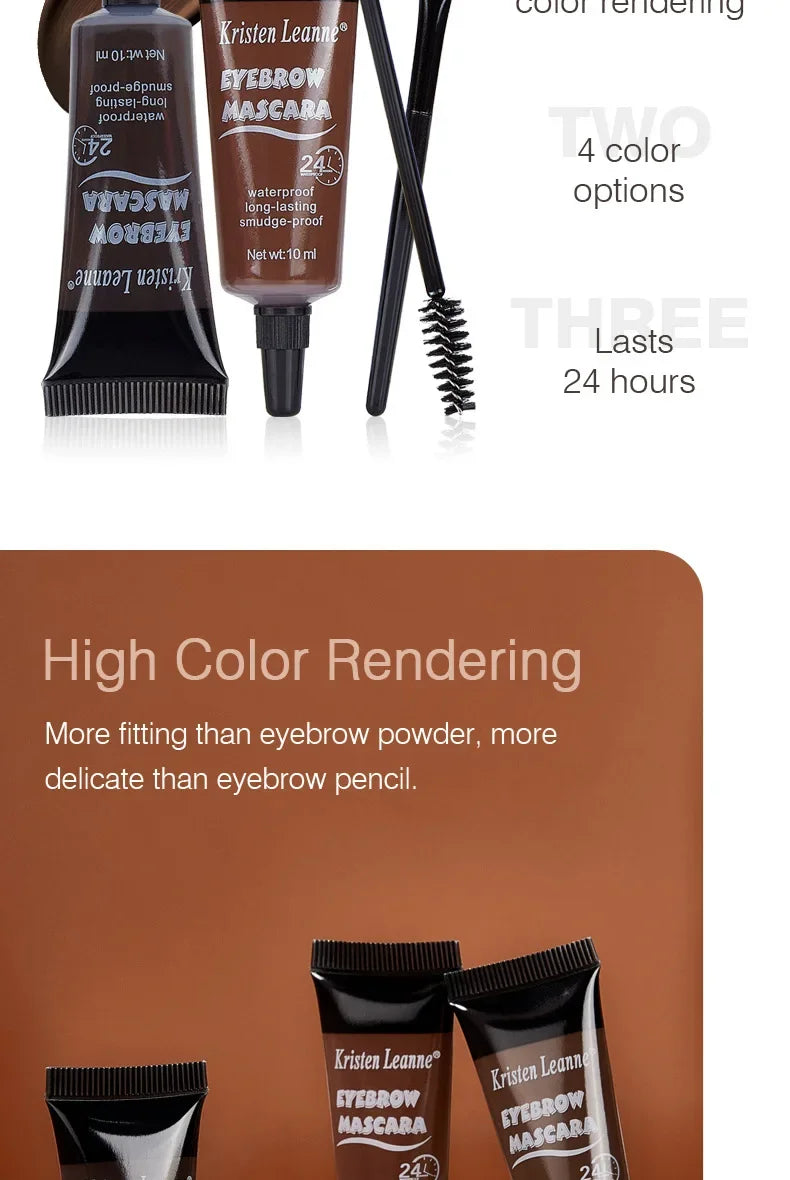 Natural 6 Colors Liquid Dyeing Eyebrow Cream Set Waterproof Durable Brown Tint Eyebrow Henna Mascara Eyebrows Paint Makeup