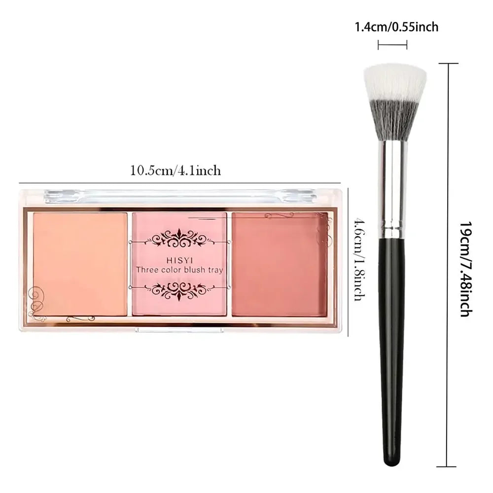 3-Color Cheek Red Plate Nude Makeup Natural Matte