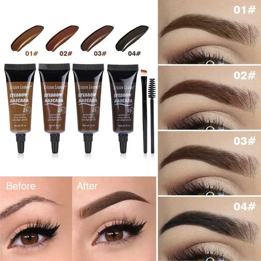 Natural 6 Colors Liquid Dyeing Eyebrow Cream Set Waterproof Durable Brown Tint Eyebrow Henna Mascara Eyebrows Paint Makeup