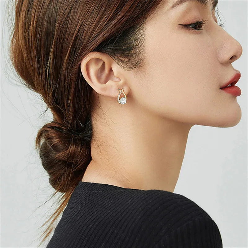 1Pair New Fashion Cross Stud Earrings for Women