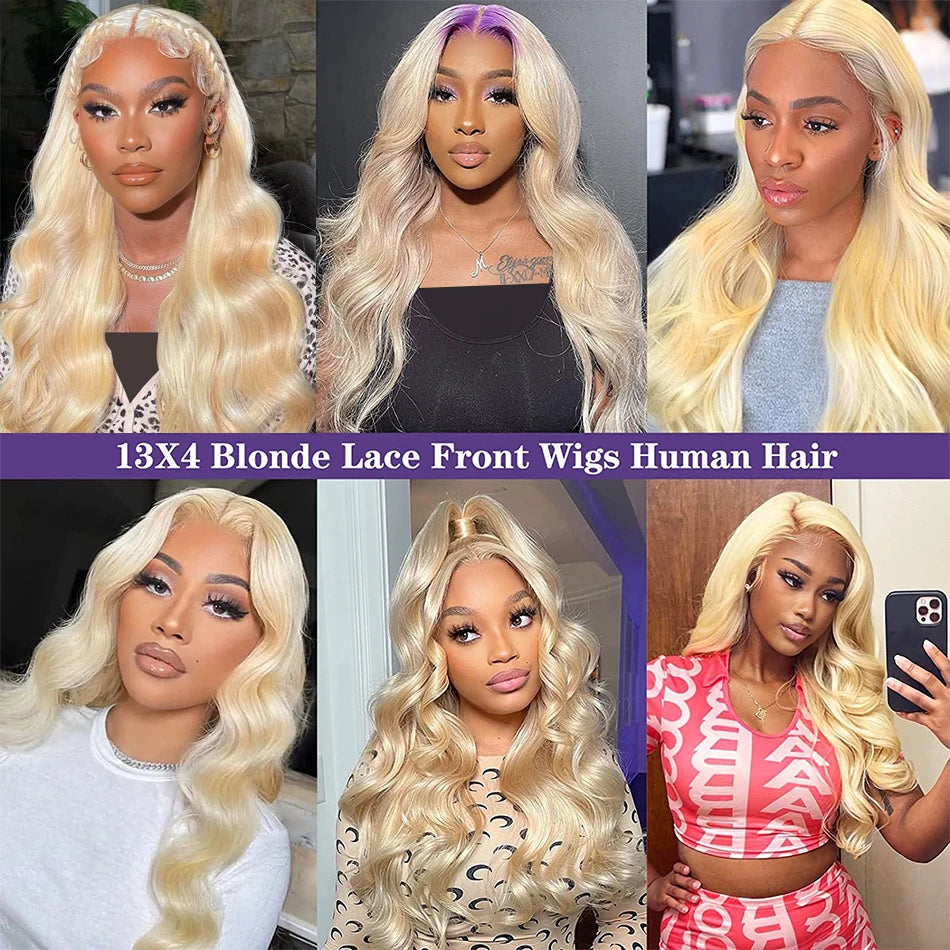 Wiggogo Blonde Lace Front Wig Human Hair Body Wave 613 Hd Lace Frontal Wig