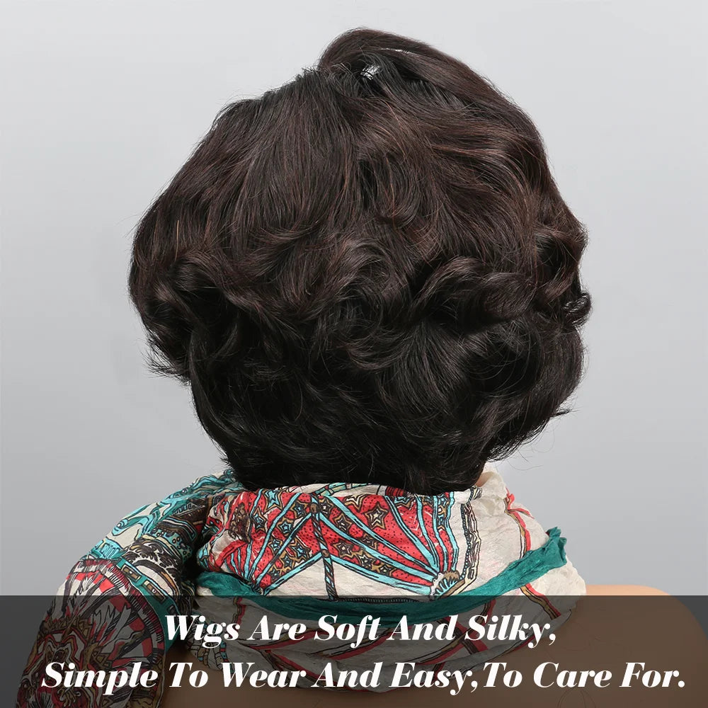 Short Bob Wave Pixie Cut Transparent 13x4 Lace