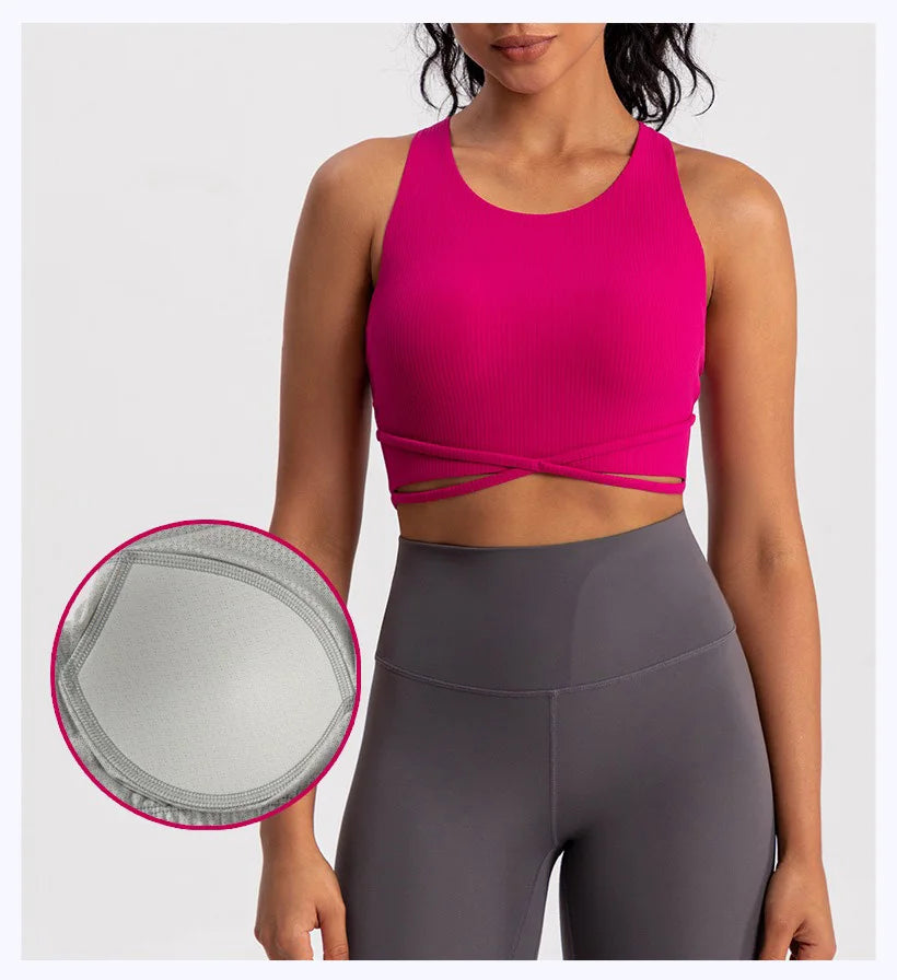Yoga Tank Top Ribbed Fitness Yoga Underwear Women's Sports