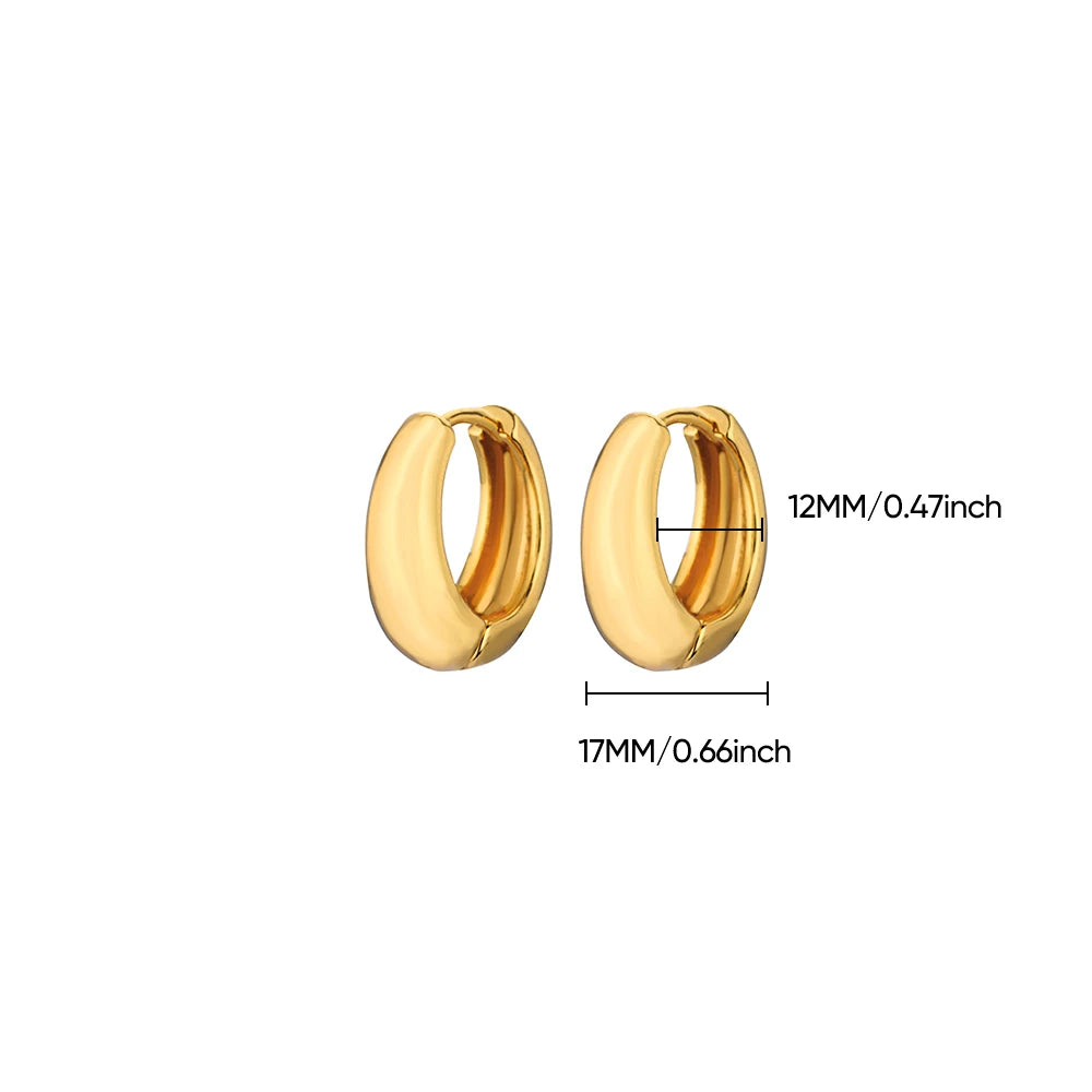Classic Hoop Earrings for Women Chunky