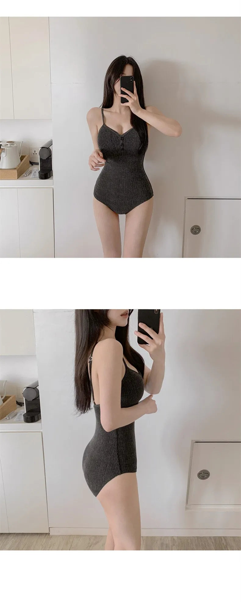 Blue One Piece Swimsuit Female 2024