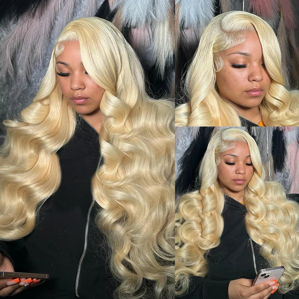 613 Blonde Colored Body Wave Full Frontatal