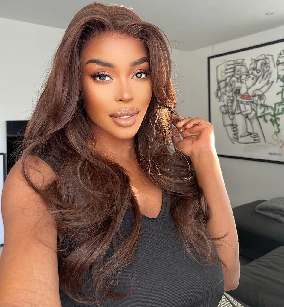 13x6 HD Lace Front Chocolate Brown Fall Sea