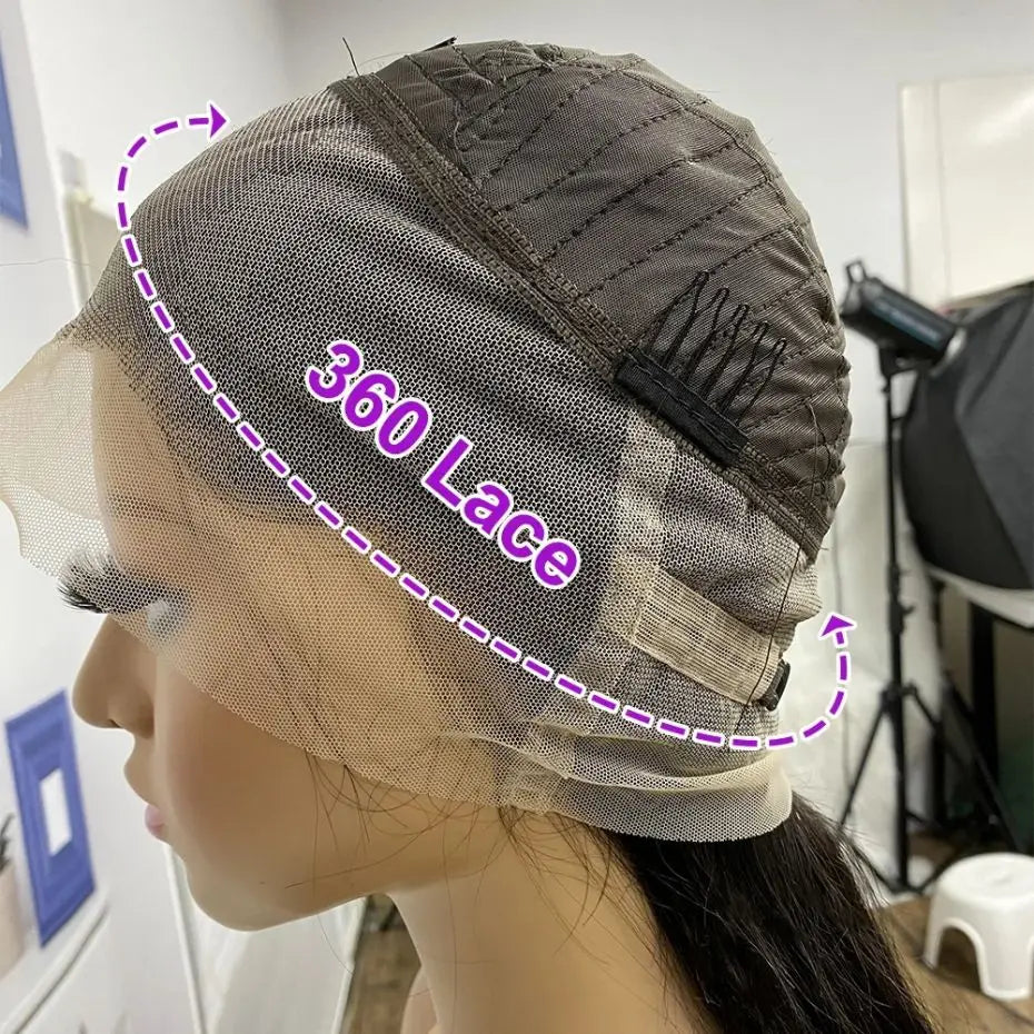 360 Full Lace Wigs For Ponytail Brazilian 30 32Inch Body Wave 13x4 13x6 HD Lace Front Wig