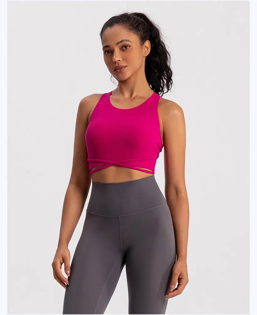 Yoga Tank Top Ribbed Fitness Yoga Underwear Women's Sports