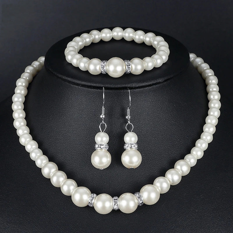 Womens Bride Wedding Jewelry Set Rhinestone