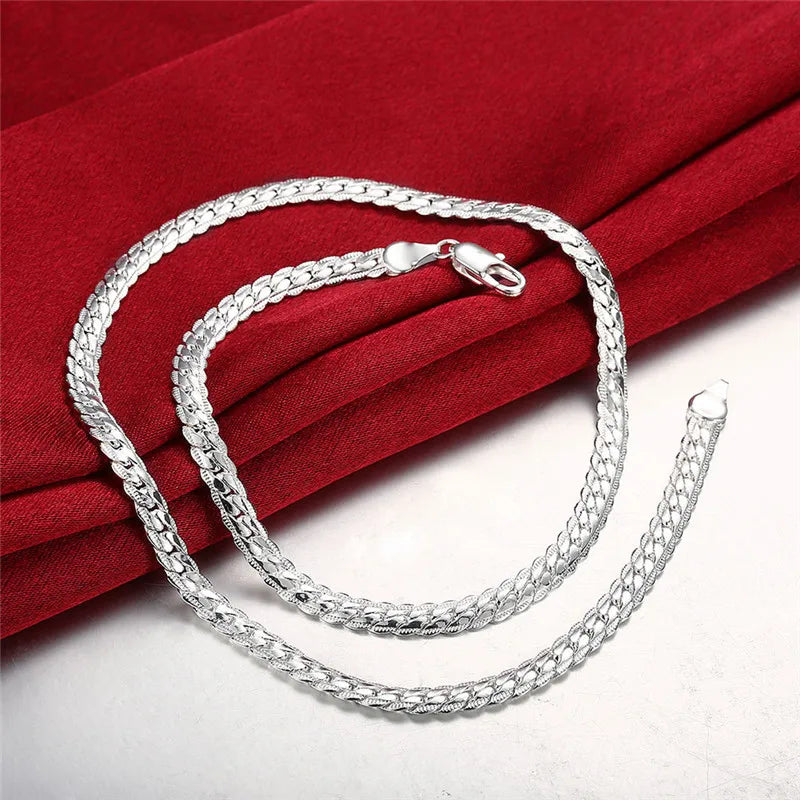 Silver 18K Gold Color 5MM Chain Bracelets Neckalce