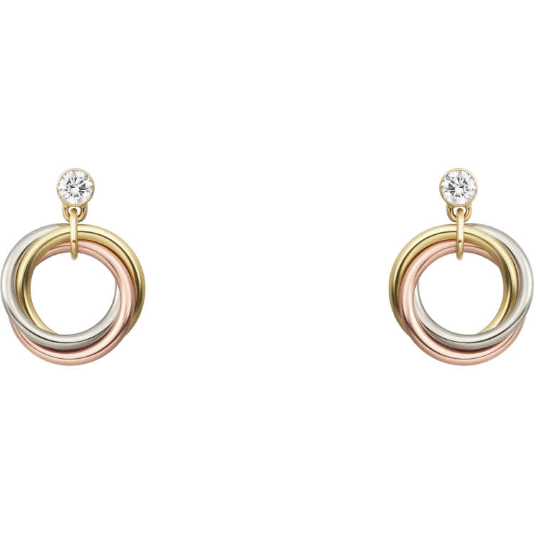 Three Ring Three Color Multi Stud Earrings Plated