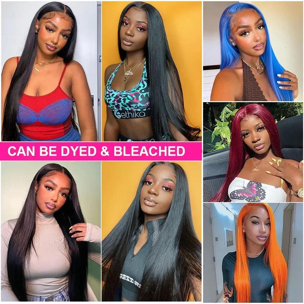 Glueless Bone Straight 4X4 Hd Lace Frontal Wig 13X6 13X4 Black Lace Front Wig Human Hair