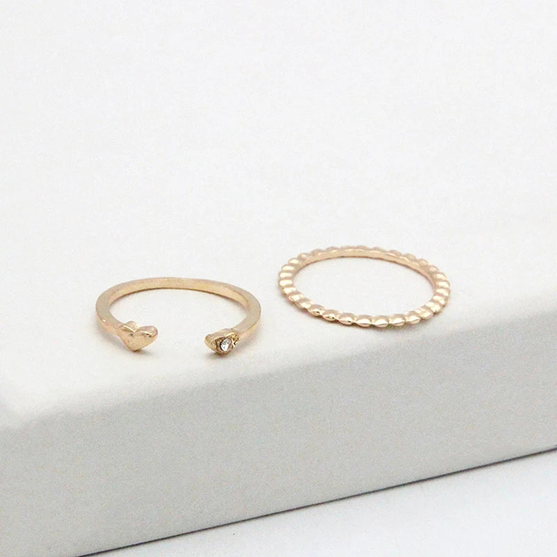Store~10 Pcs/set Moon Star Rings Women Girls Bohemian