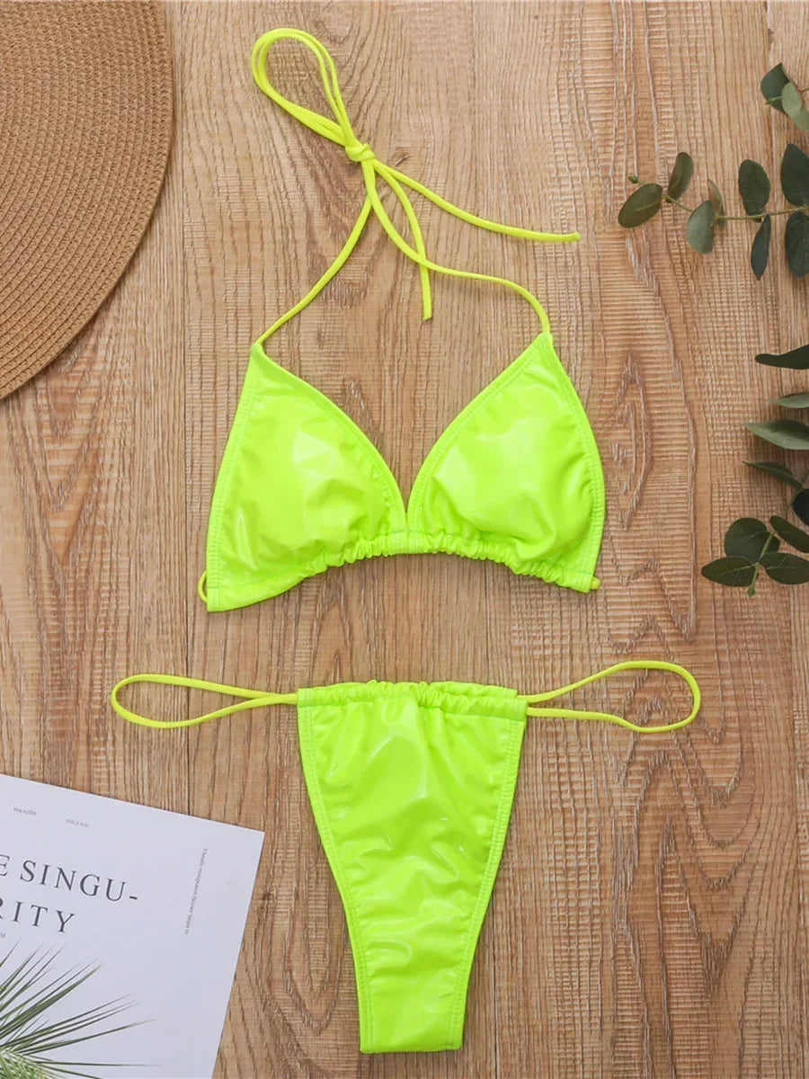 Shiny PU Mini Micro Bikini 2025