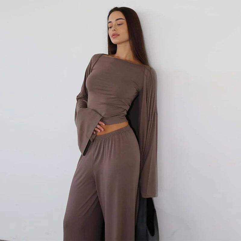 Casual Yellow Women 3 Pieces Suits 2025 V-neck Long Coat