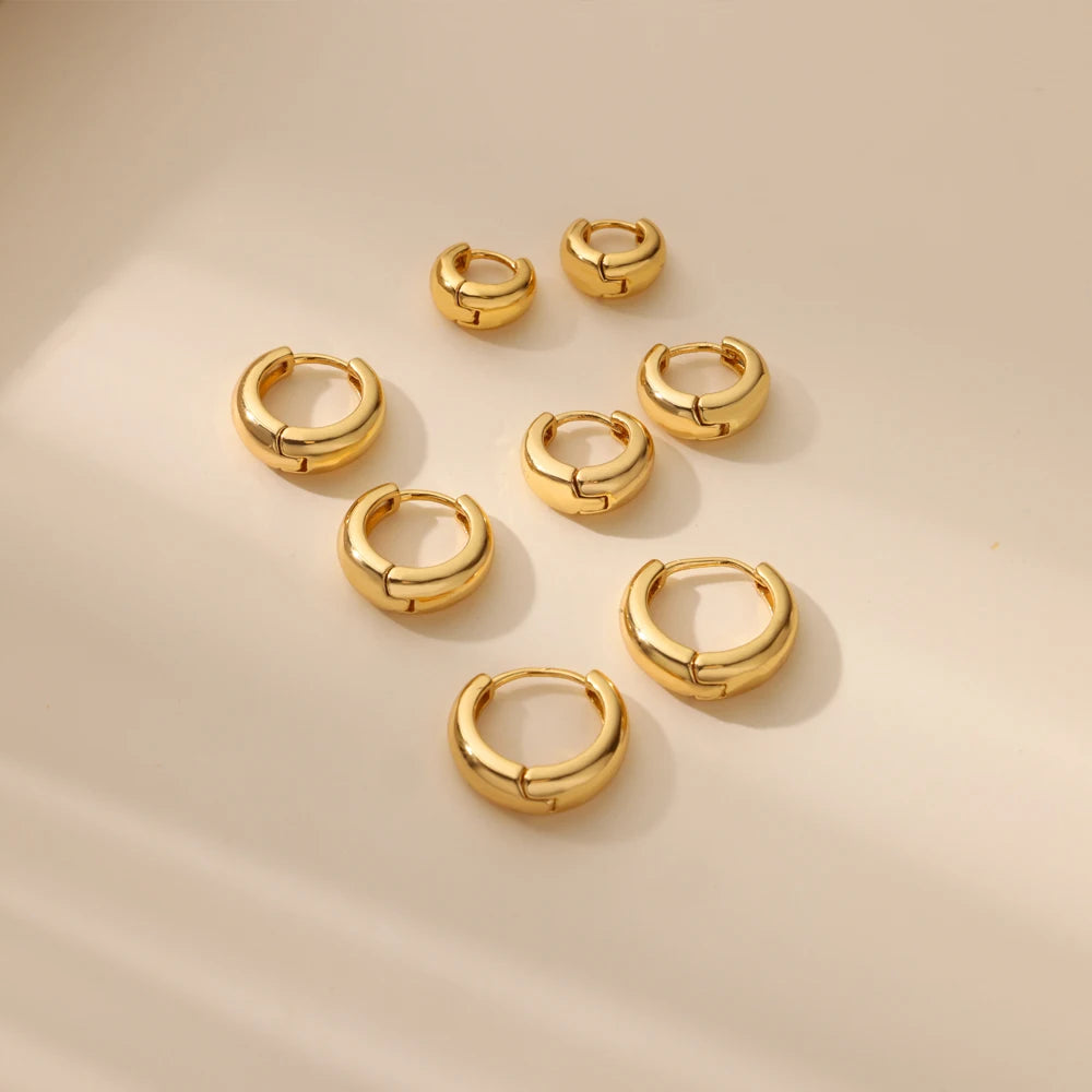 Classic Hoop Earrings for Women Chunky