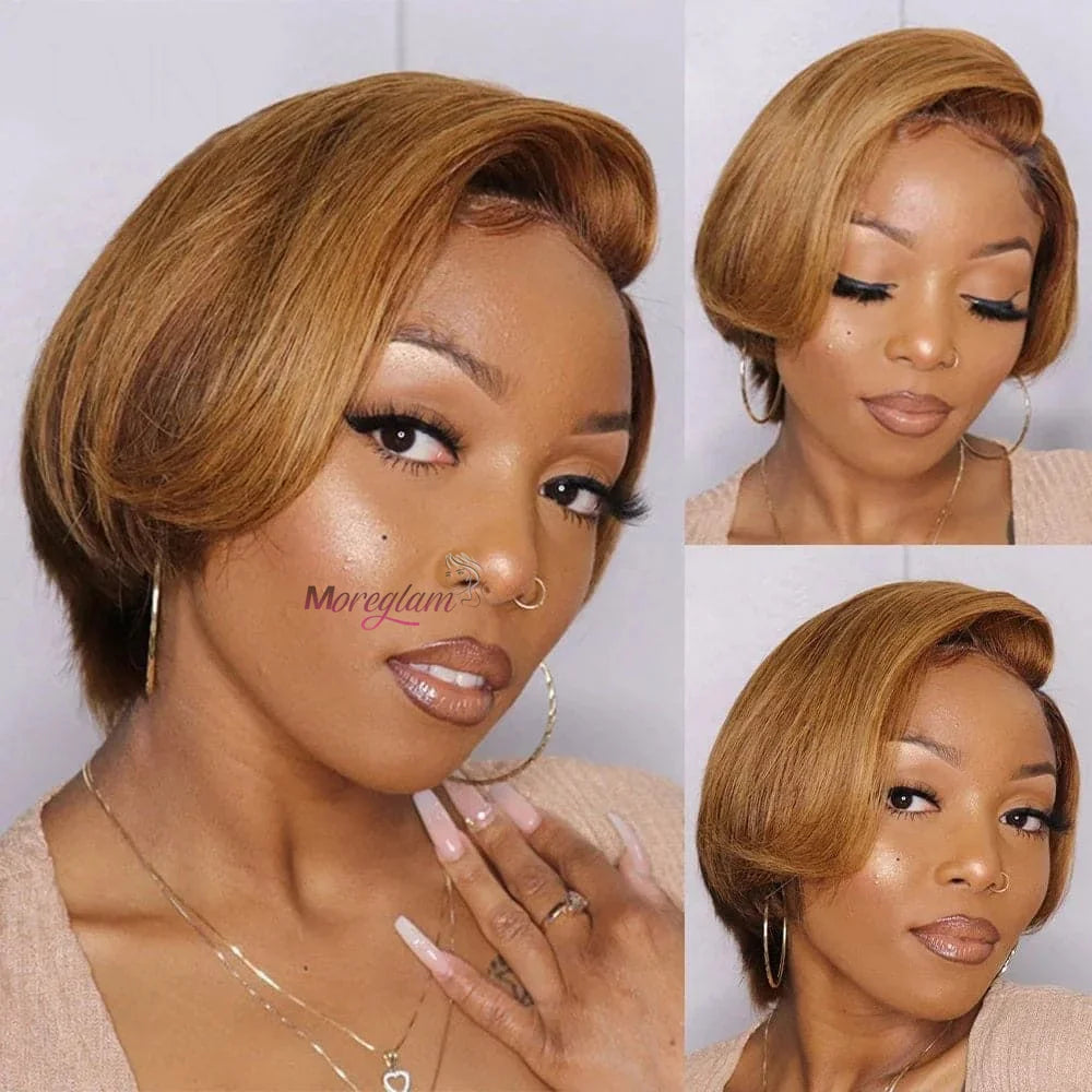 1B 30 Blonde Short Bob Pixie Cut Wig