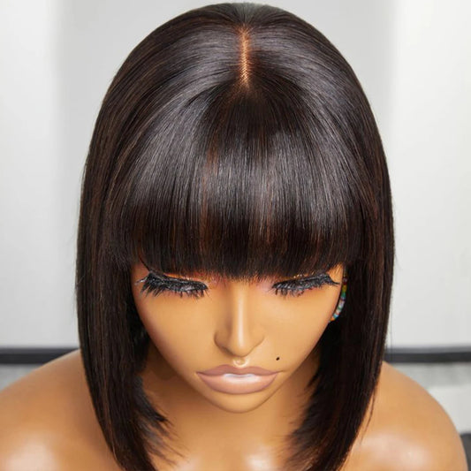 Choice Short Bob Wig Bone Straight 100% Human Hair