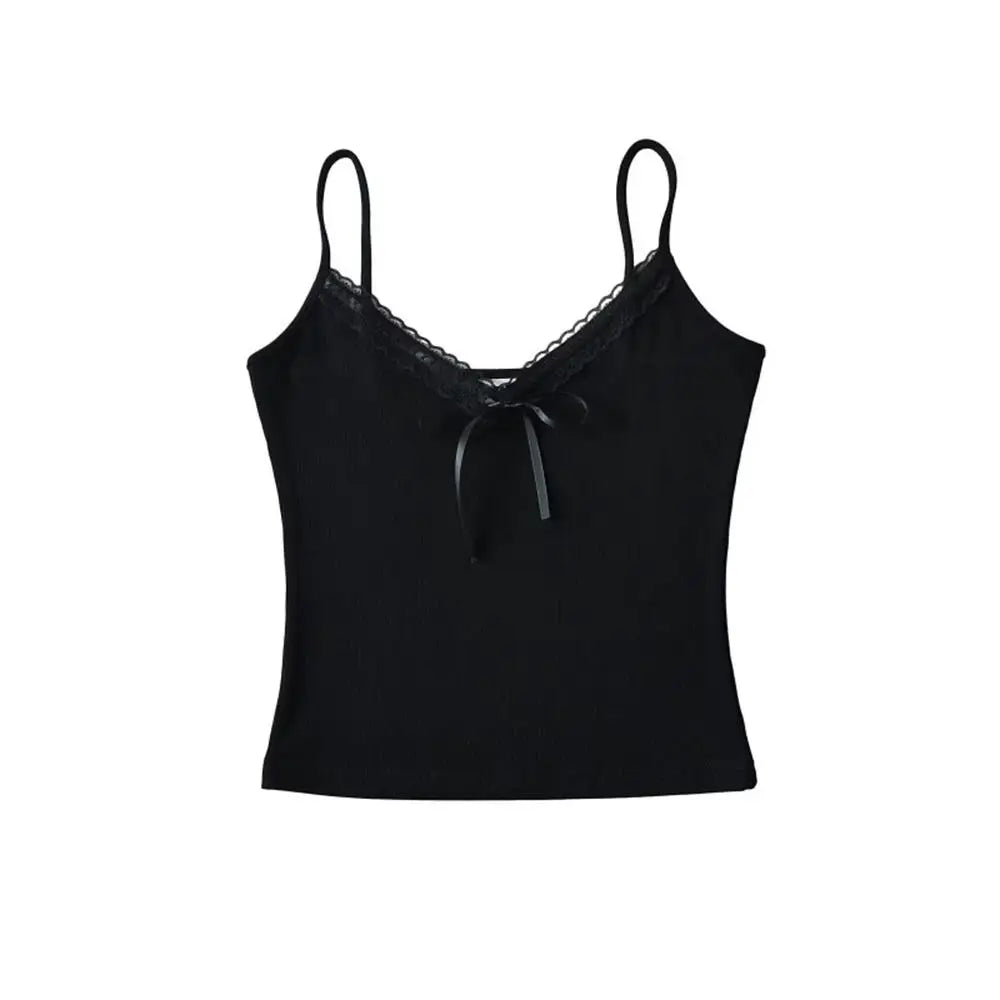 Sling Vest Inner Pad Lace Trim Strap Vest Beautiful Short Style Spicy Girl