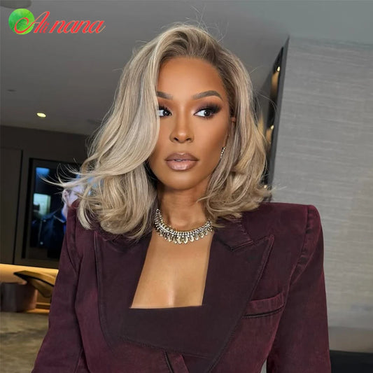 Ash Blonde Colored 13x4 Lace Frontal Wigs Ombre