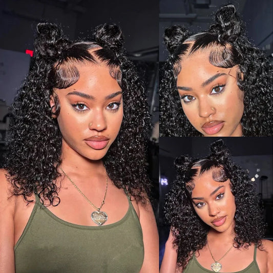 Kinky Curly Bob Cheap Wig Lace Frontal Human
