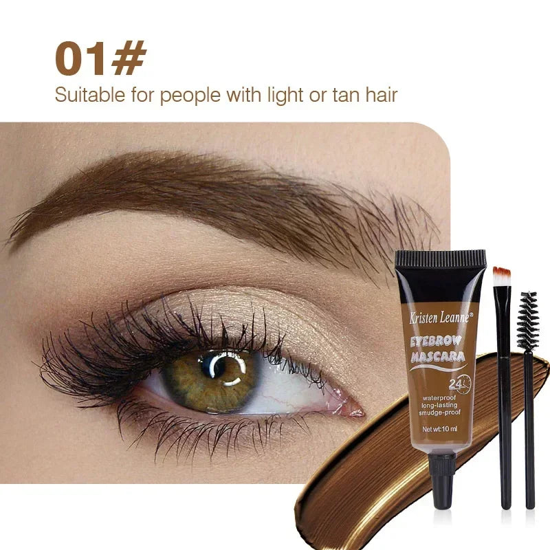 Natural 6 Colors Liquid Dyeing Eyebrow Cream Set Waterproof Durable Brown Tint Eyebrow Henna Mascara Eyebrows Paint Makeup