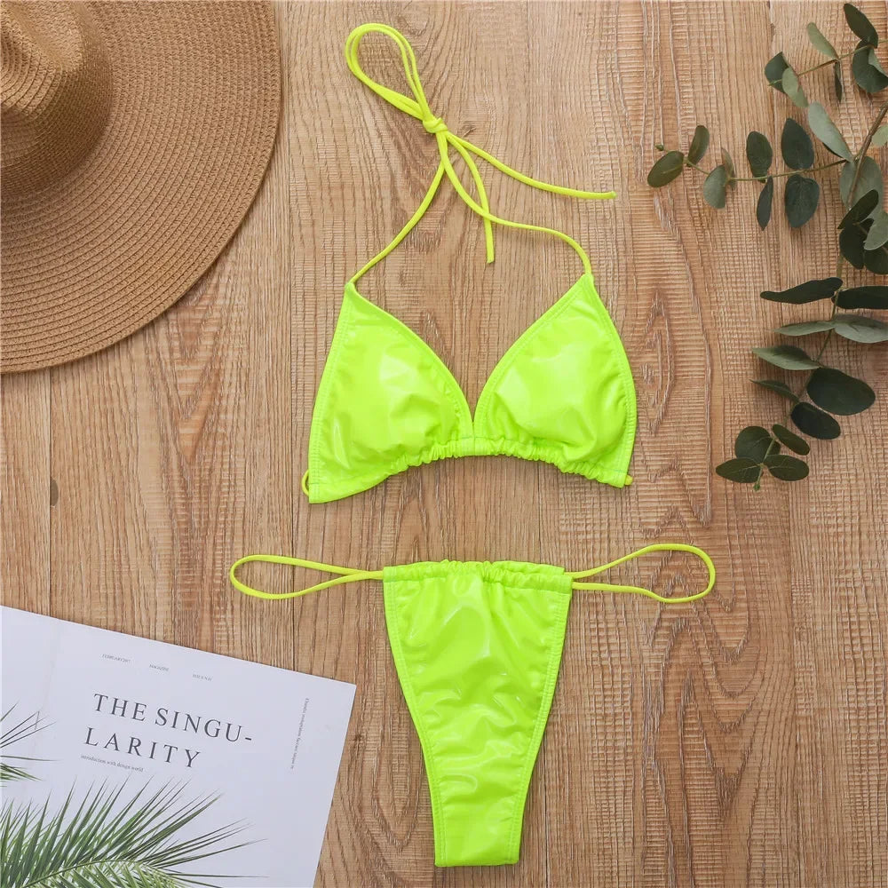 Shiny PU Mini Micro Bikini 2025