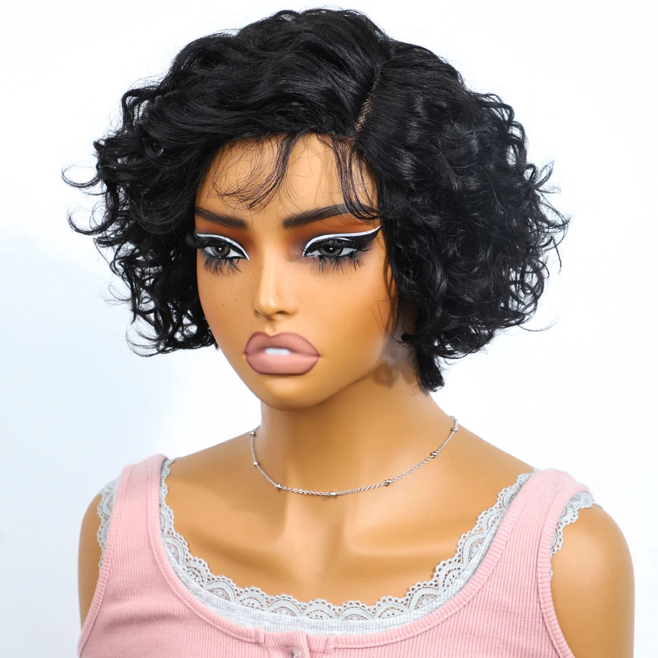 Sleek Bodywave Human Hair Wigs For Women Short Pixie
