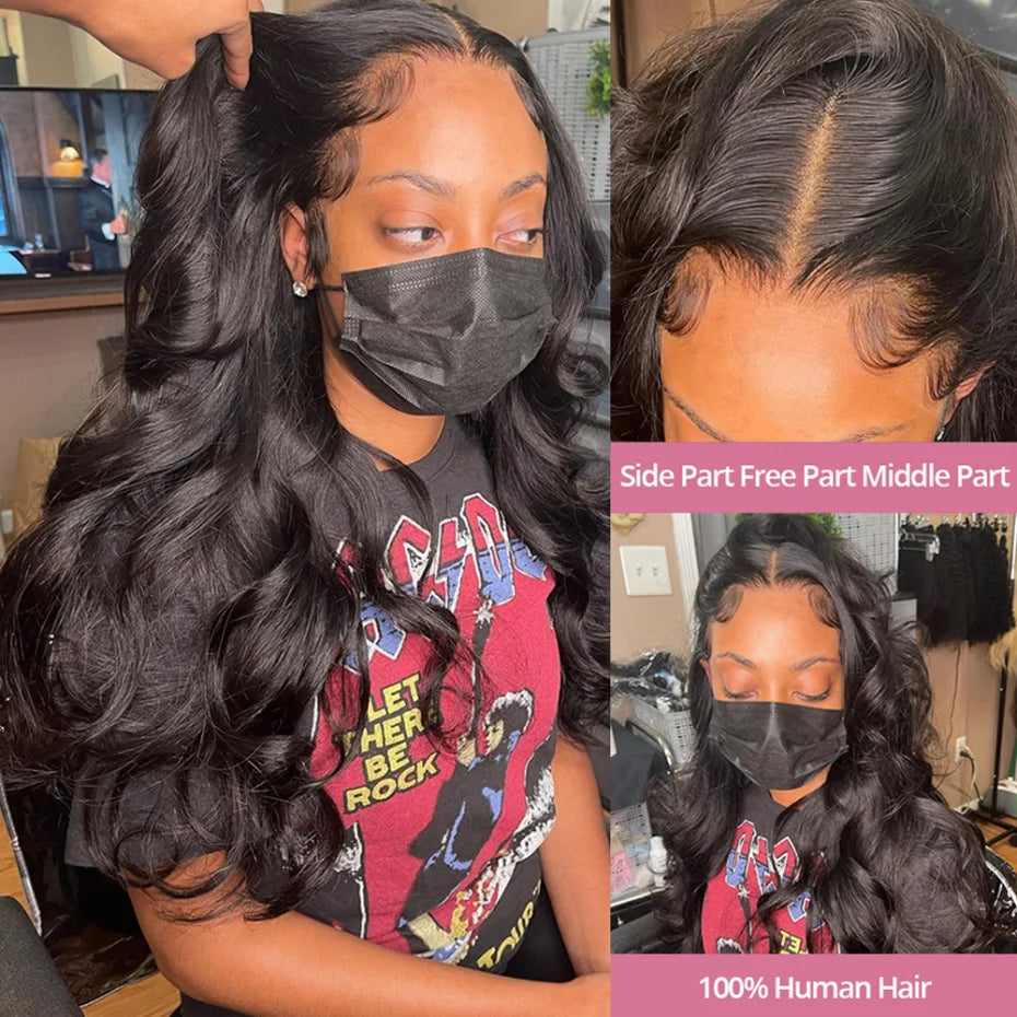 360 Full Lace Wigs For Ponytail Brazilian 30 32Inch Body Wave 13x4 13x6 HD Lace Front Wig
