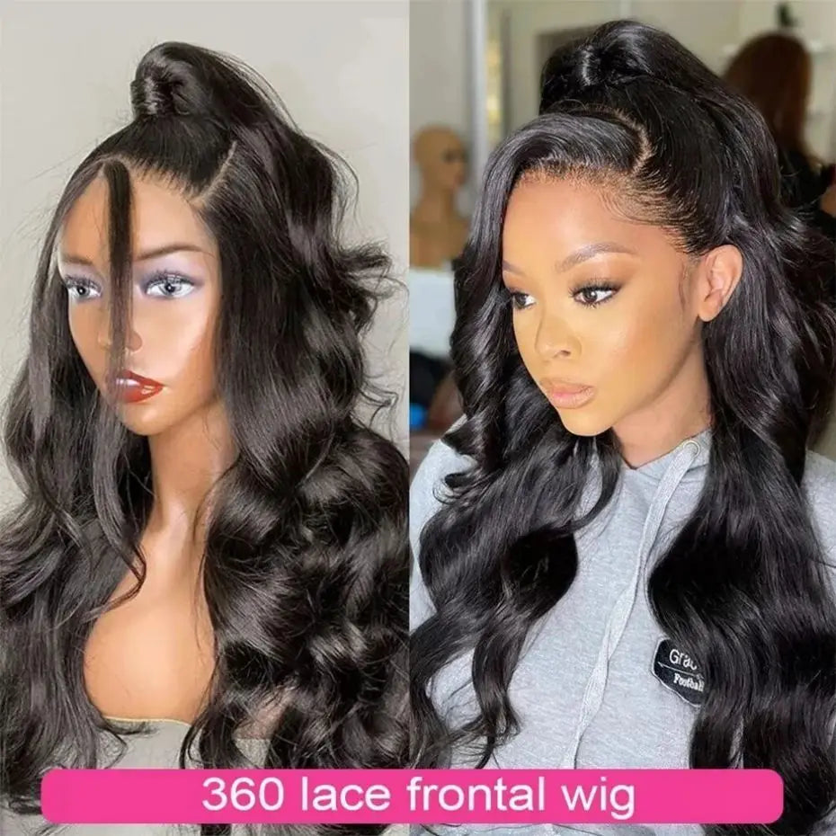 360 Full Lace Wigs For Ponytail Brazilian 30 32Inch Body Wave 13x4 13x6 HD Lace Front Wig