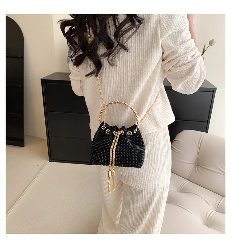 Luxury Diamonds Designer Party Handbag 2023 Tassel Chain Evening