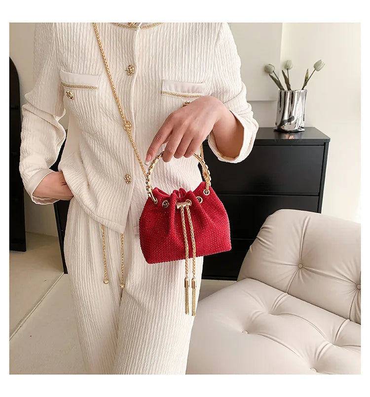 Luxury Diamonds Designer Party Handbag 2023 Tassel Chain Evening