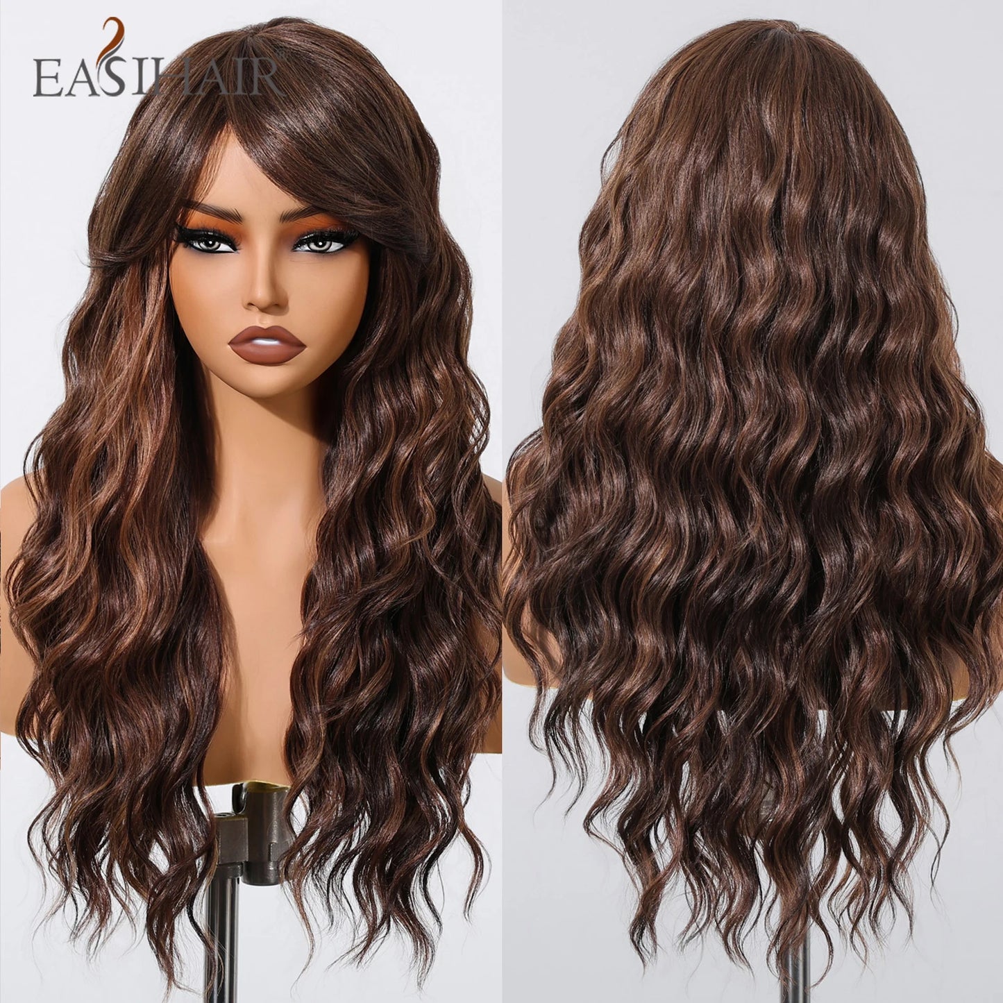 Medium Length Wavy Synthetic Wigs