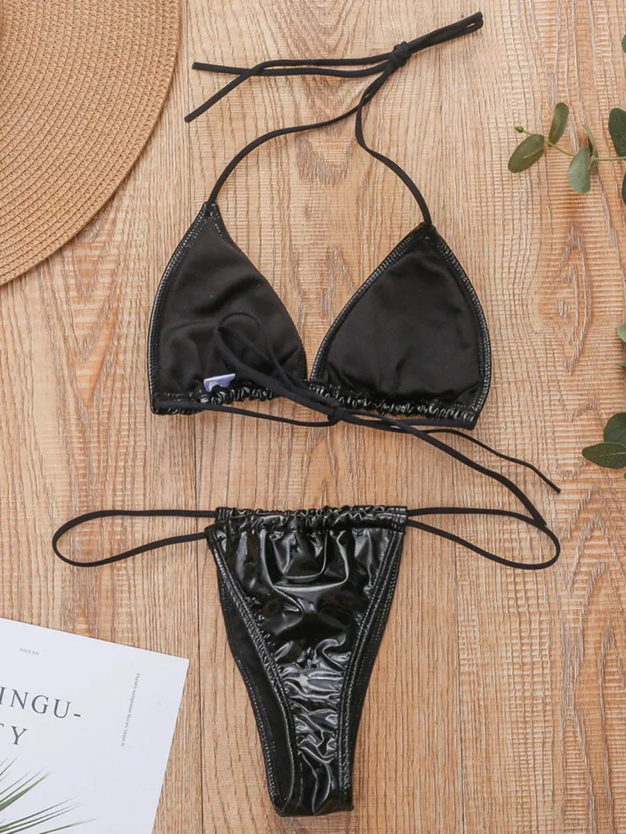 Shiny PU Mini Micro Bikini 2025