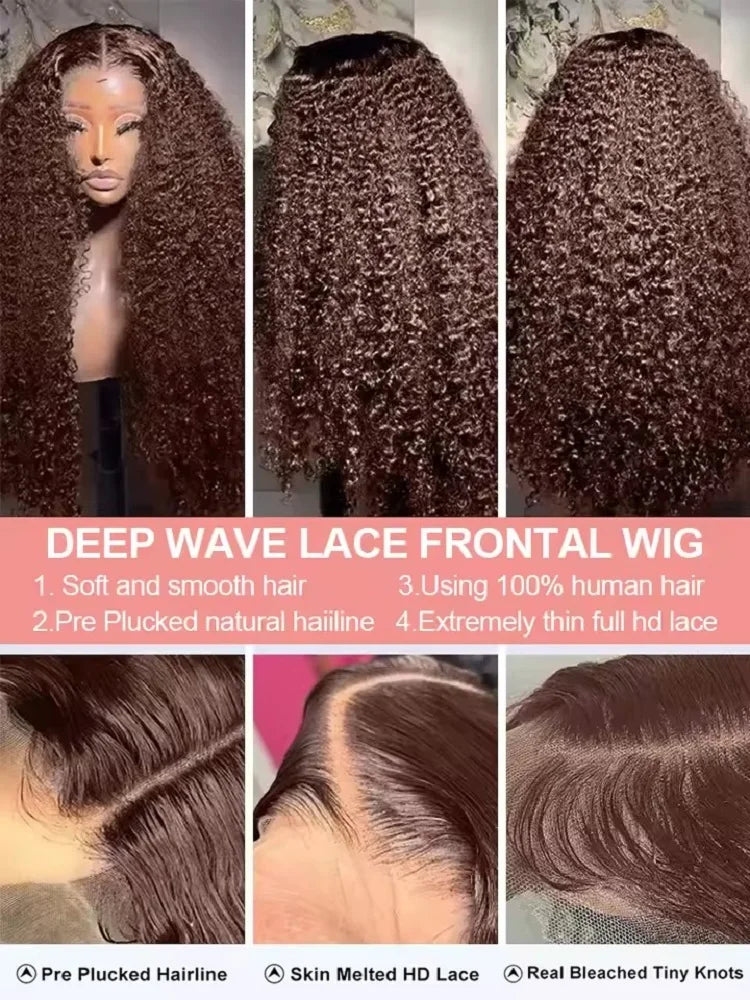 Chocolate Brown Lace Front Wigs 13x6 Hd Human Hair