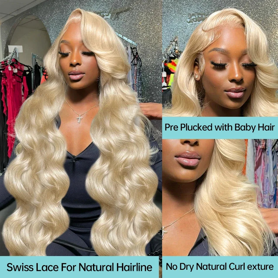 613 Blonde Colored Body Wave Full Frontatal