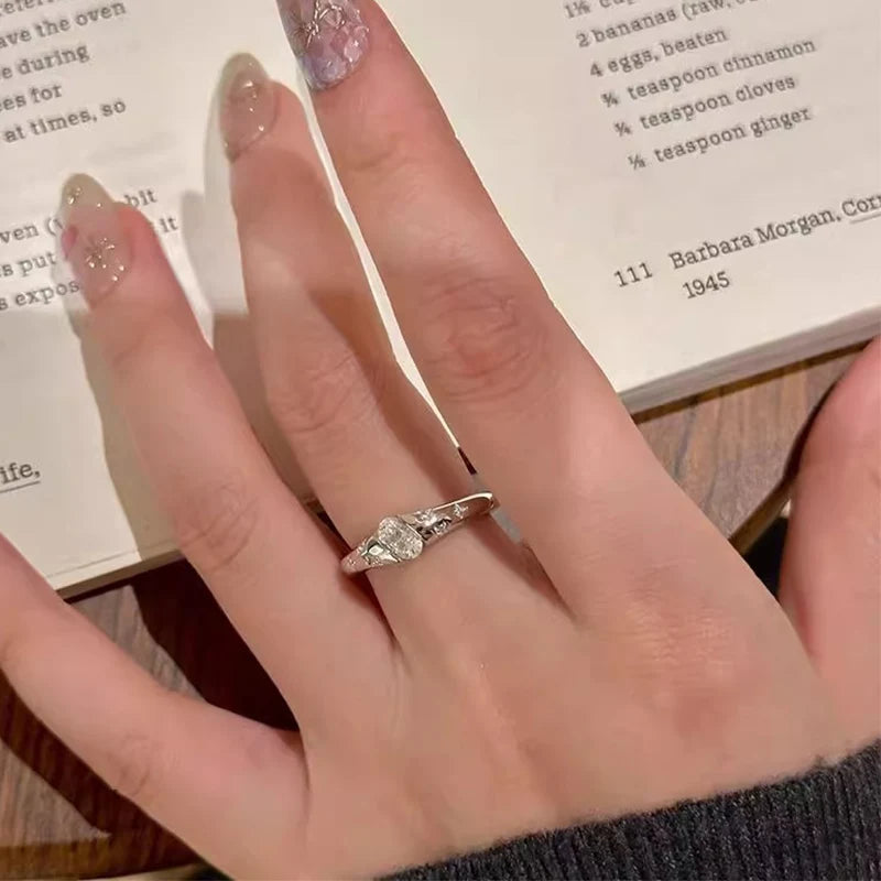 Sparkling Ellipse Zircon Ring For Women Couples