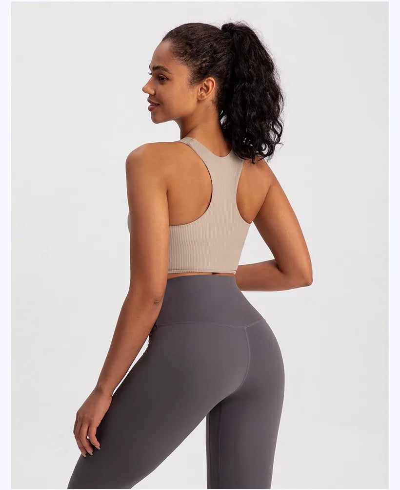 Yoga Tank Top Ribbed Fitness Yoga Underwear Women's Sports