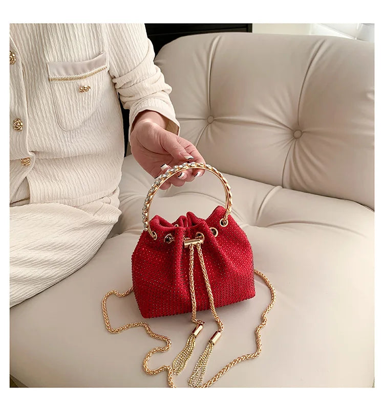 Luxury Diamonds Designer Party Handbag 2023 Tassel Chain Evening