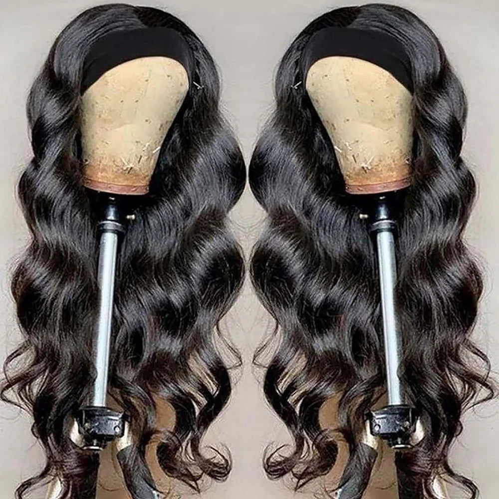 Body Wave Headband Human Hair Wig
