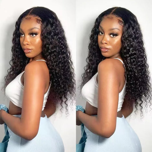 Water Wave Glueless Wig Pre-Cut Lace Wig 180% Pre-Plucked Natural