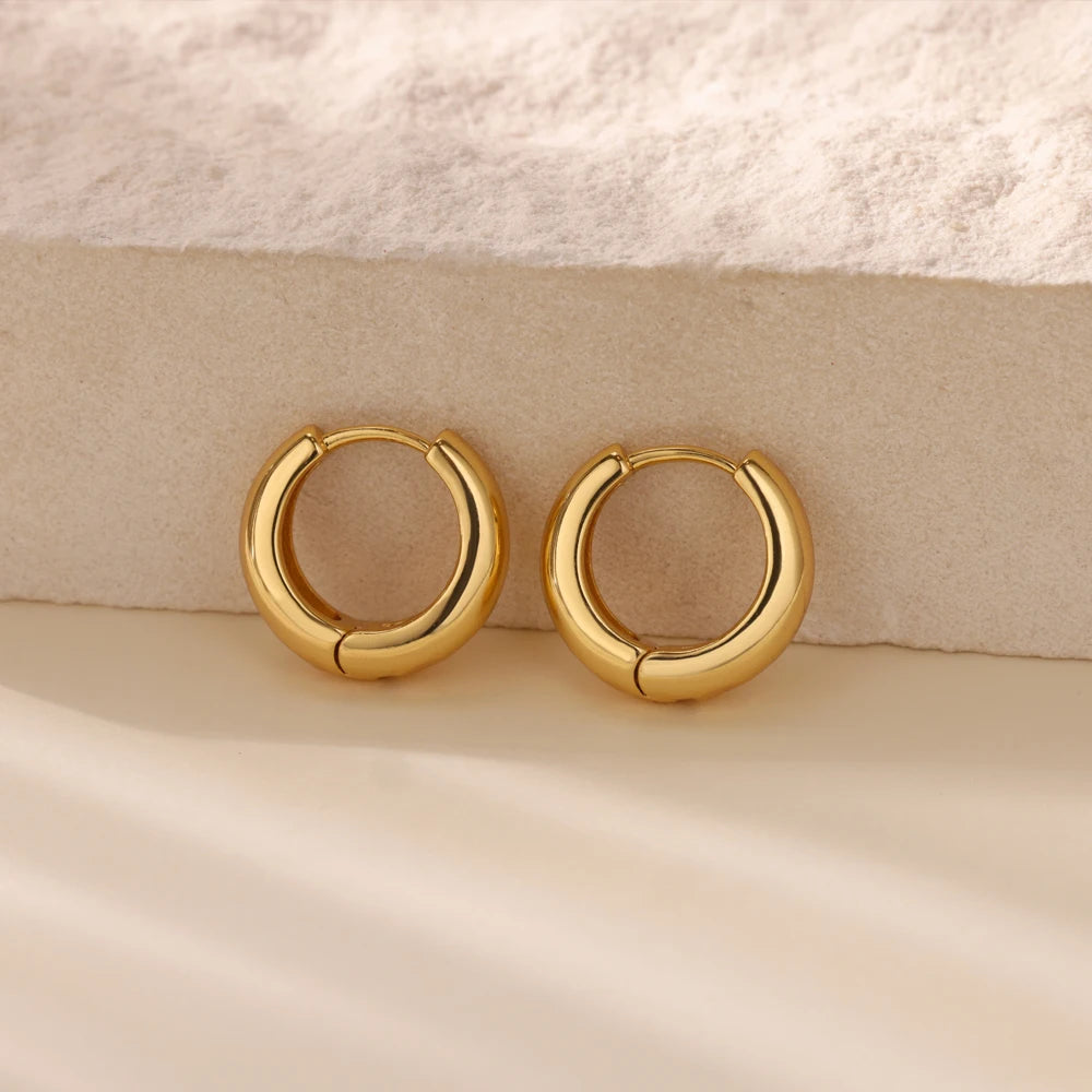 Classic Hoop Earrings for Women Chunky