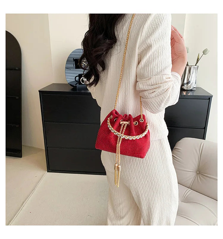 Luxury Diamonds Designer Party Handbag 2023 Tassel Chain Evening