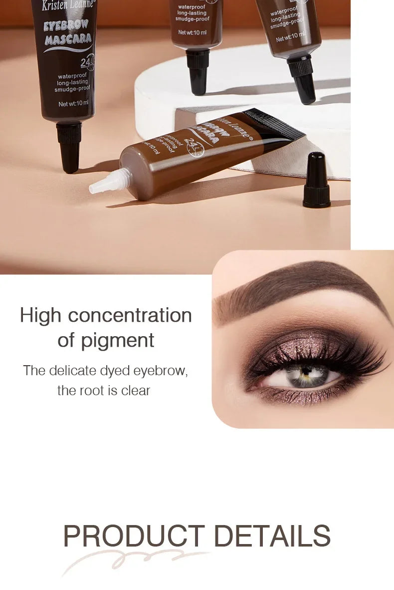 Natural 6 Colors Liquid Dyeing Eyebrow Cream Set Waterproof Durable Brown Tint Eyebrow Henna Mascara Eyebrows Paint Makeup