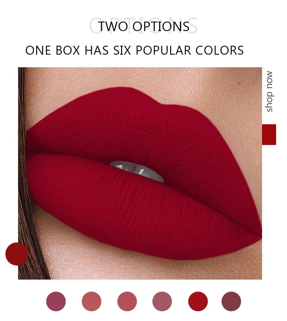 Set of 6 NonStick Cup Liquid lipstick , Long-Lasting Lip