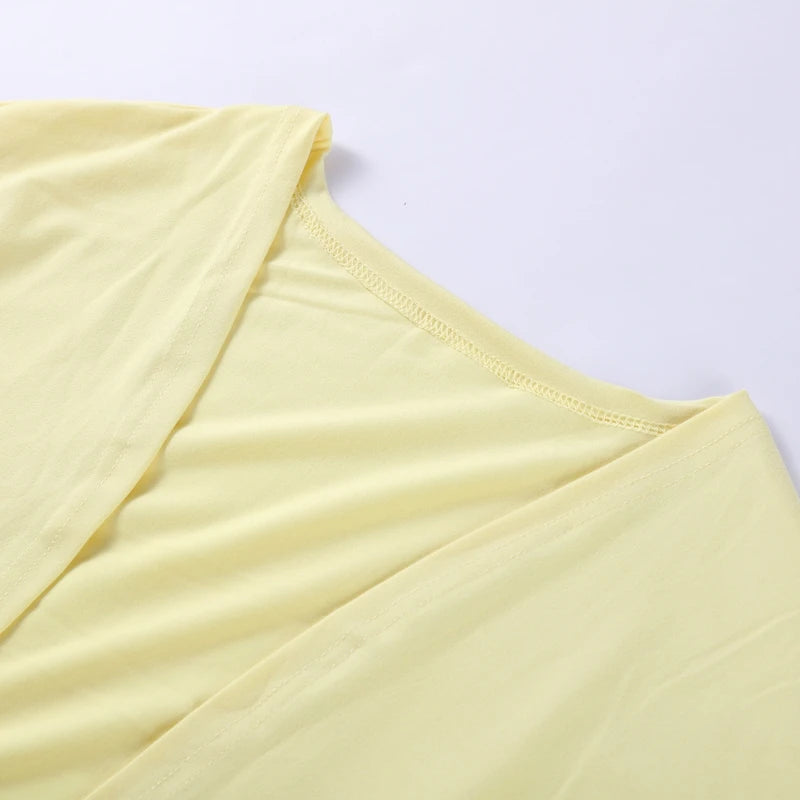 Casual Yellow Women 3 Pieces Suits 2025 V-neck Long Coat